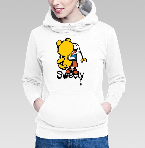 Фотография футболки Девочка обнимает плюшевого мишку с языком Sweety