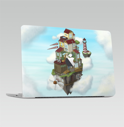 Наклейка на 2016-2018 – Macbook Pro Touch Bar (с яблоком ) Flying house - купить в интернет-магазине Мэриджейн в Москве и СПБ