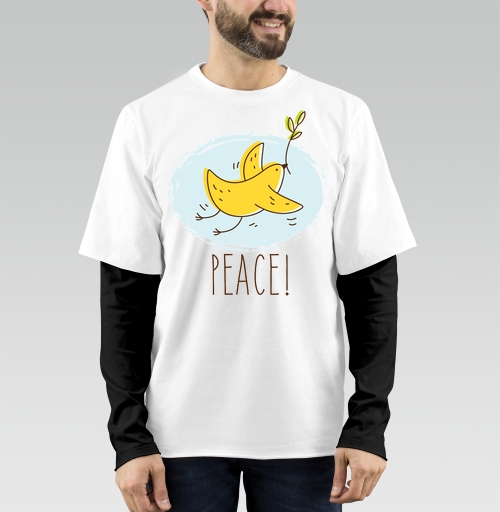 Фотография футболки Банан-птица 'PEACE!' — символ мира и юмора