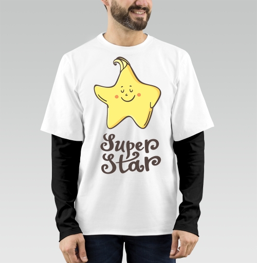 Фотография футболки Очаровательная улыбающаяся звезда Super Star