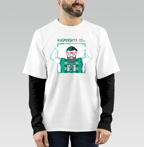 Фотография футболки Мощь цифровой защиты с символикой Kaspersky
