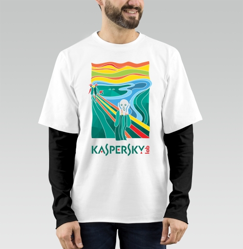 Фотография футболки Современная Интерпретация «Крика» с Логотипом Kaspersky