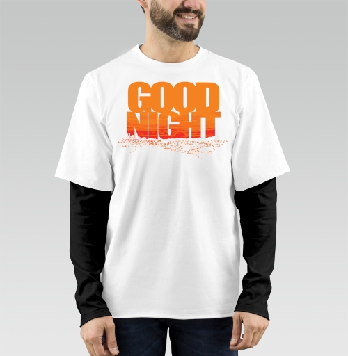 Фотография футболки Доброе прощание ночи с динамичным распадом слов Good Night