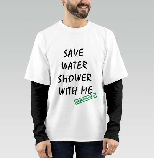Фотография футболки SAVE WATER SHOWER WITH ME / Экономь воду, принимай душ со мной
