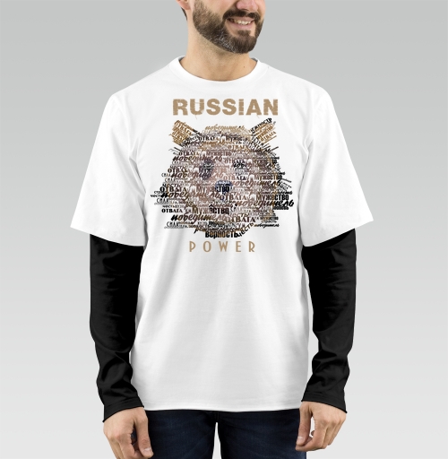 Фотография футболки Стилизованный медведь из слов «Russian Power»