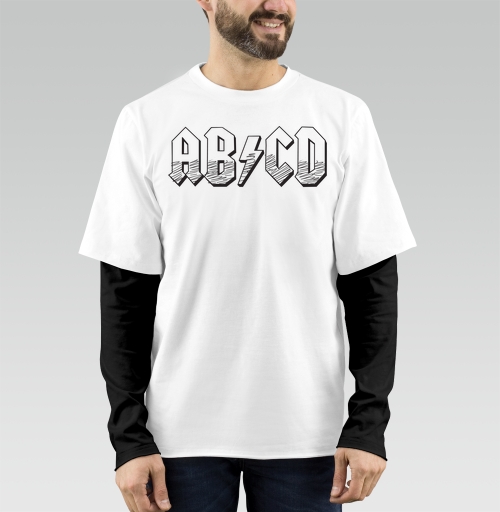 Фотография футболки Рок алфавит ABCD стиль AC DC