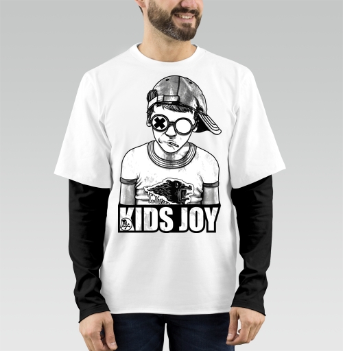 Фотография футболки Стильный Монохромный Подросток В Очках KIDS JOY