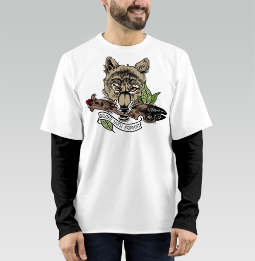 Фотография футболки Волка на охоте