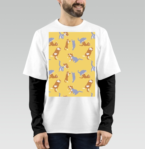 Фотография футболки Playful Pets Cats Pattern – Паттерн игры веселых котиков дизайн