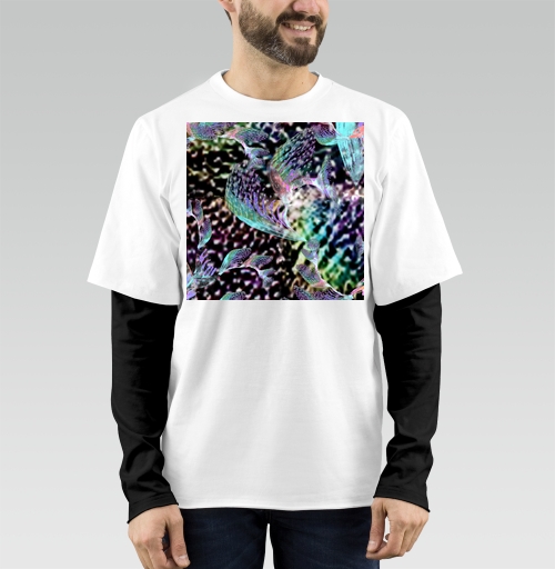 Фотография футболки Неоновый танец тропиков запах блеск voile shimmer print trend 2021