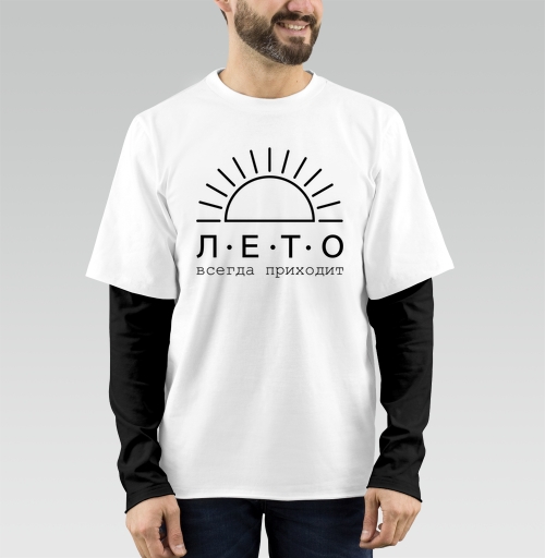 Фотография футболки Минималистичное Логотип-Послание «Лето всегда приходит»
