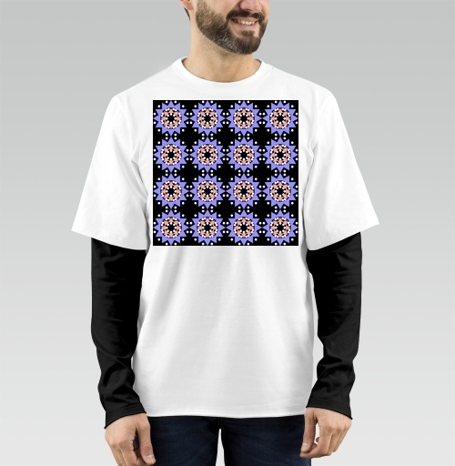 Фотография футболки Lavender abstract pattern with stars / Абстрактный лавандовый паттерн в современном стиле