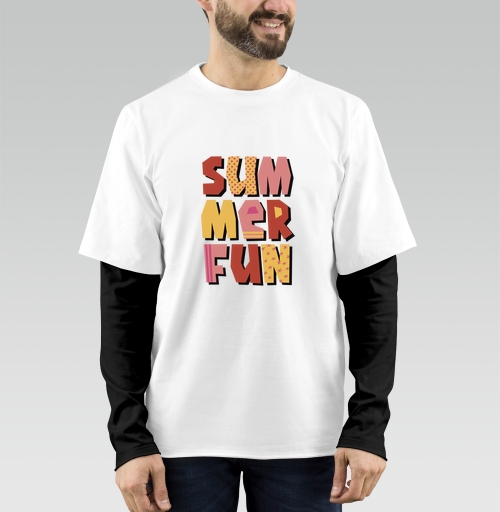 Фотография футболки Летние забавы теплые цвета летний текст summer fun