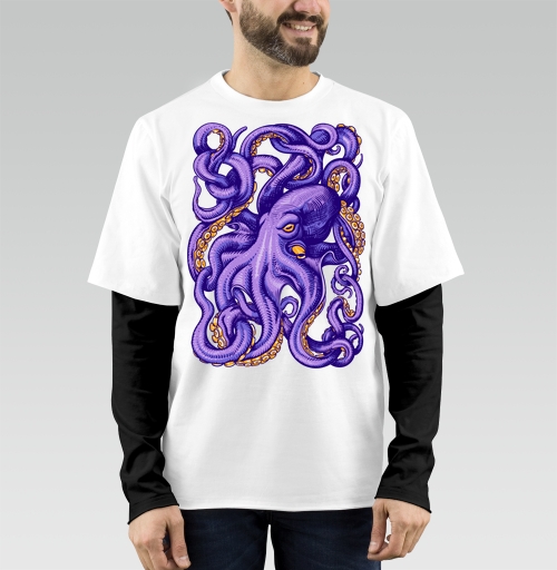 Фотография футболки ОСЬМИНОГ НАБЛЮДАЕТ ЗА ТОБОЙ