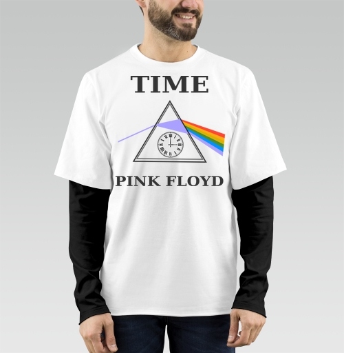 Фотография футболки Преобразование света через время с часами Pink Floyd