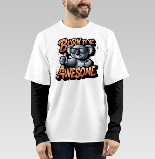 Фотография футболки Футболка с коалой Born to Be Awesome