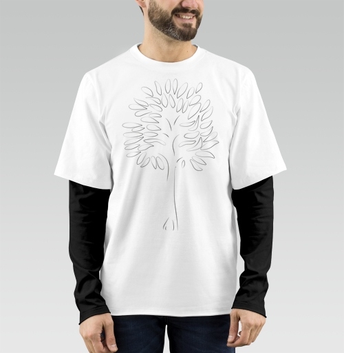 Фотография футболки Минималистичный чёрный силуэт дерева
