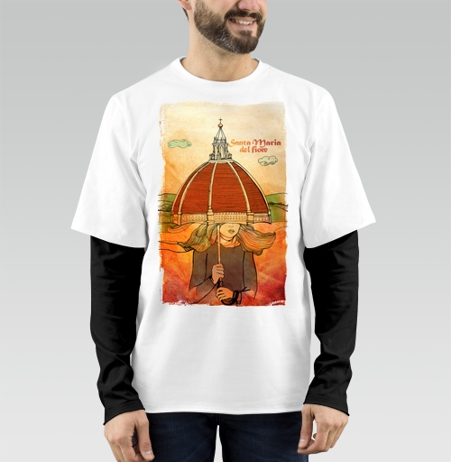Фотография футболки Уютная женщина под куполом Santa Maria del Fiore / Святая Мария Цветочная