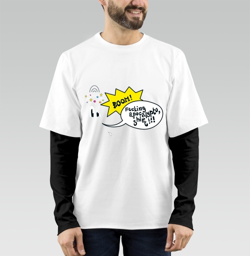 Фотография футболки Эмоциональный взрыв в стиле поп-арт с надписью BOOM shirt