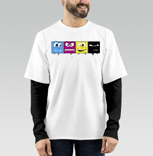 Фотография футболки CMYK faces / Лица CMYK
