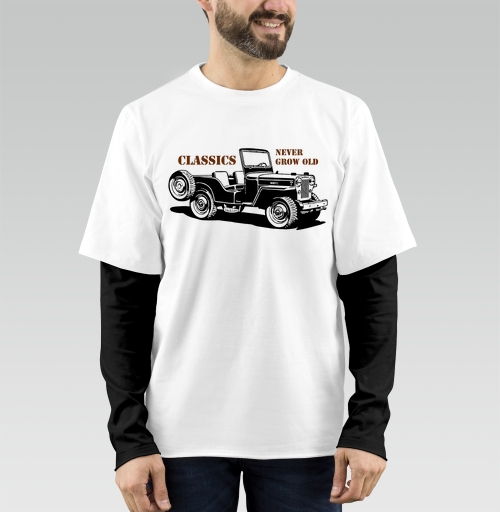 Фотография футболки Винтажная графика классического джипа Willys MB