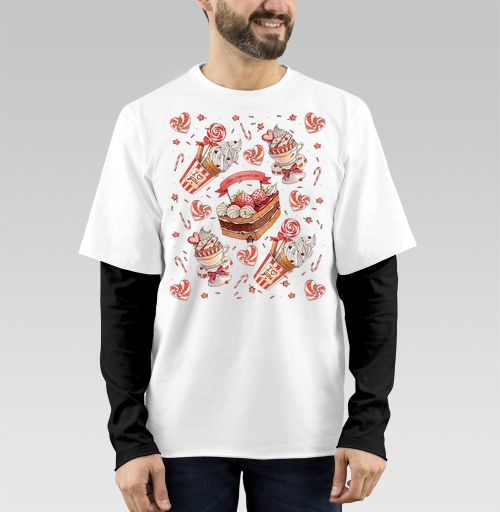 Фотография футболки Happy Valentines Day pattern / Паттерн ко Дню святого Валентина