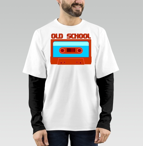 Фотография футболки Яркая ретро аудиокассета OLD SCHOOL – стиль и ностальгия