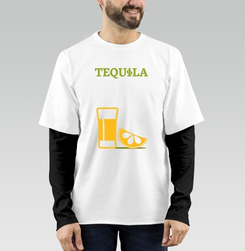Фотография футболки Яркий минималистичный плакат TEQUILA с мексиканским стилем