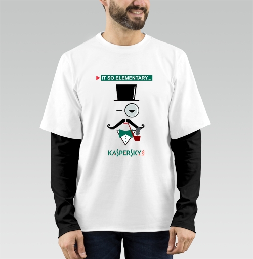 Фотография футболки Стильный минималистичный портрет Шерлока Холмса Kaspersky