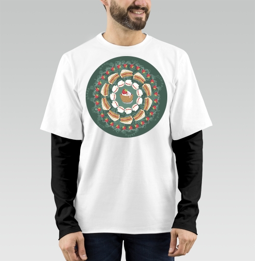 Фотография футболки sweet mandala / THOUGHT The user wants a translation of sweet mandala for a product card title. / Сладкая мандала