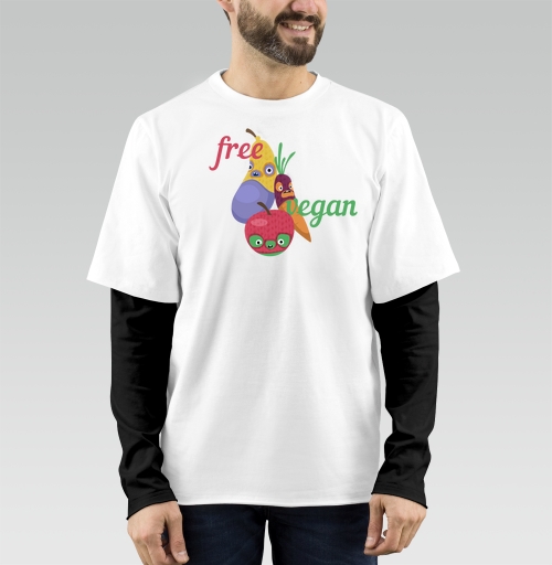 Фотография футболки Весёлые веганские герои: Free Vegan