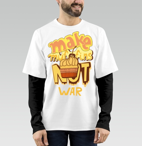 Фотография футболки Футболка с принтом Make Muffins Not War