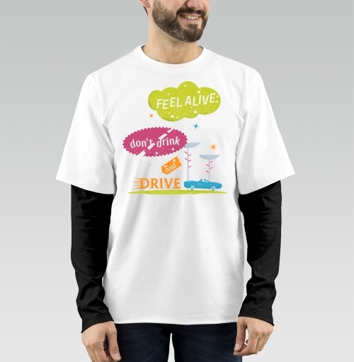 Фотография футболки Мотивирующая Надпись Не Пей и Води