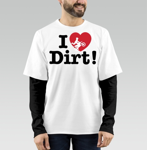Фотография футболки Футболка I ❤️ Dirt – страсть к мотокроссу и грязи