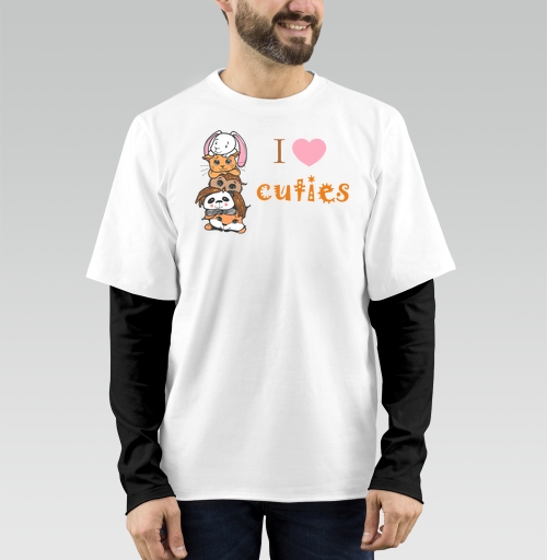 Фотография футболки Мягкие милые животные «I ❤️ CUTIES» для детей