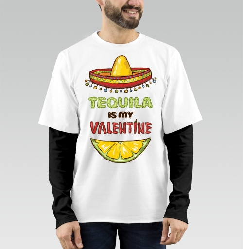 Фотография футболки Открытка «Tequila is my Valentine» с юмором