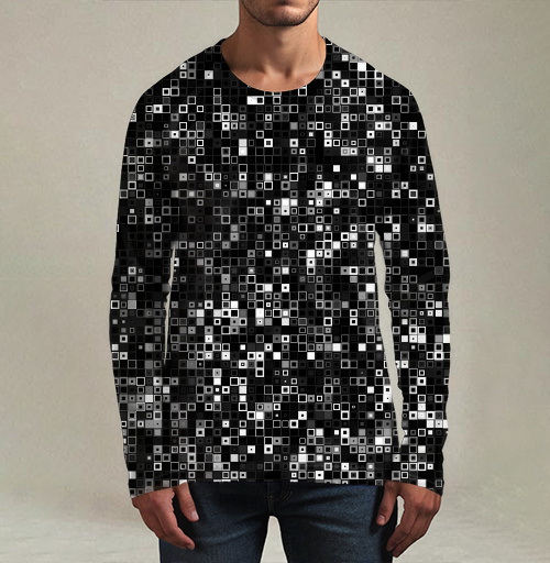Фотография футболки Киберпанк glitch art пиксельная матрица QR мозаика