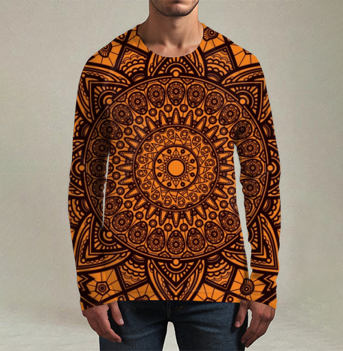 Фотография футболки Мандала гармонии с алым узором