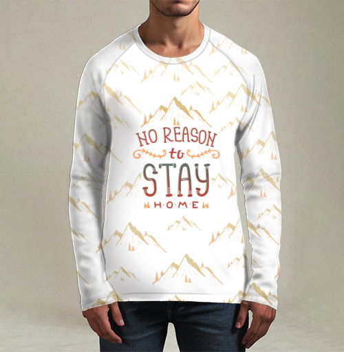 Фотография футболки Вдохновляющая иллюстрация NO REASON to STAY HOME