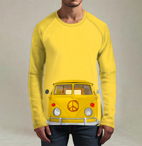 Фотография футболки Винтажный микроавтобус Volkswagen T1 в стиле хиппи