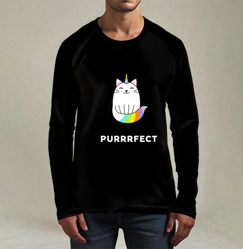 Фотография футболки Милый единорог-кот с радужным рожком PURRRFECT