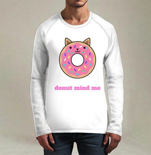 Фотография футболки Милый пончик-кошка с надписью Donut Mind Me