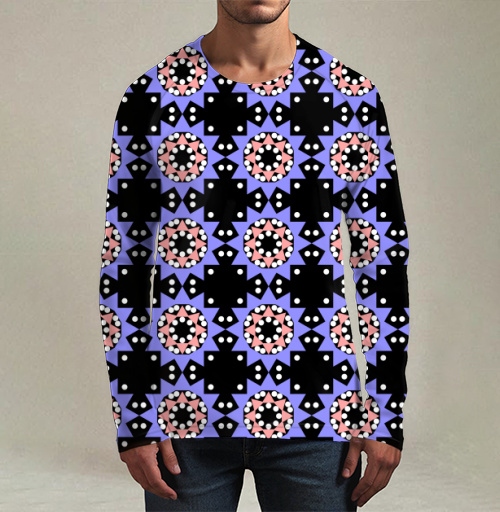 Фотография футболки Lavender abstract pattern with stars / Абстрактный лавандовый паттерн в современном стиле