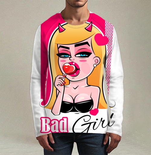 Фотография футболки Дерзкая девушка с леденцом и рогами Bad Girl