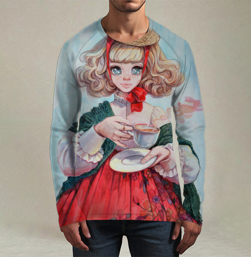 Фотография футболки Tea Party Girl / Девочка с чаем в красном платье весна и волшебство