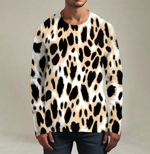 Фотография футболки Beige leopard / Стильный леопардовый узор в бежевых тонах для декора интерьера