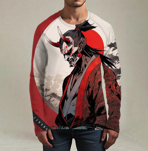 Фотография футболки Warrior Demon in Traditional Kimono / Воин демон самурай в маске