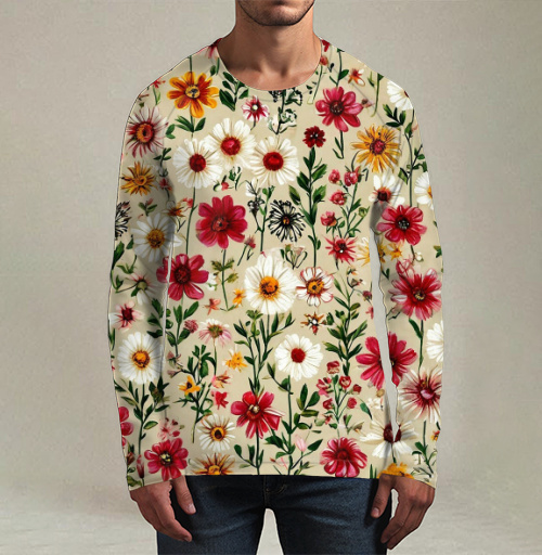Фотография футболки Vintage Wildflower Meadow Garden Pattern / Винтажный луг садовый полевые цветы