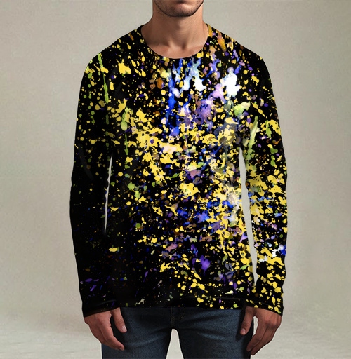 Фотография футболки Яркая экспрессия на фоне Abstract Paint Splashes Абстрактные брызги краски