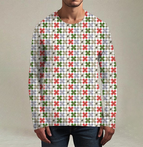 Фотография футболки Vintage Floral Pattern Retro Flowers – Винтажный цветочный паттерн ретро цветы